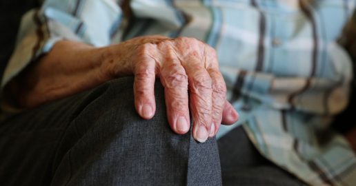 The hand of a man